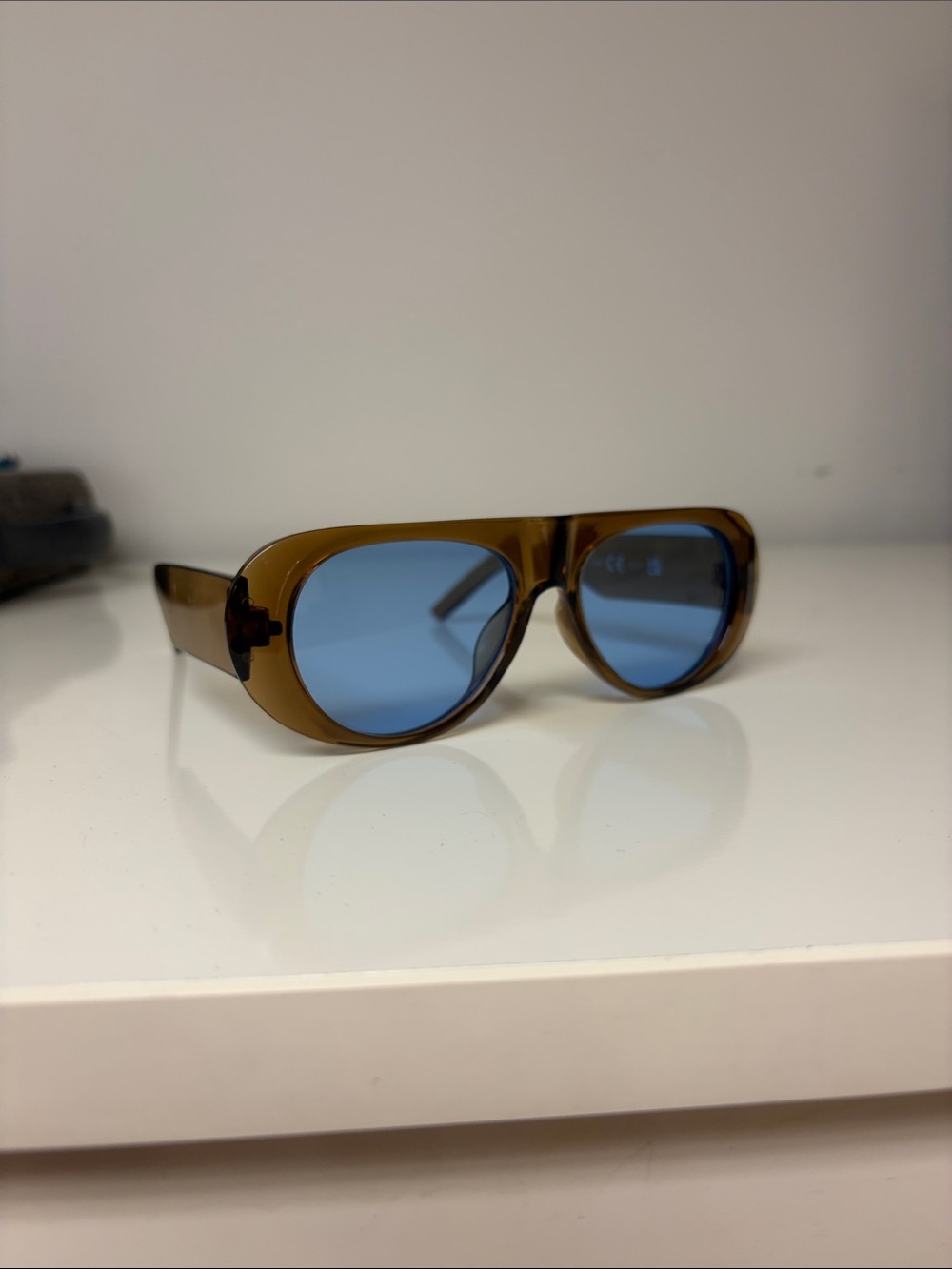 Translucent blue  Sunglasses with Brown Accents